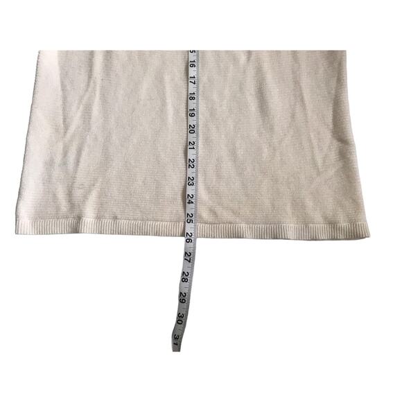 Ann Taylor Loft Sweater Size S Ivory Ribbed Draped Neck Wool Blend Long Sleeve - Picture 10 of 11